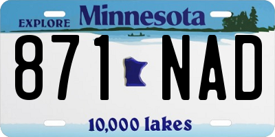 MN license plate 871NAD