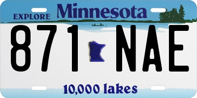 MN license plate 871NAE