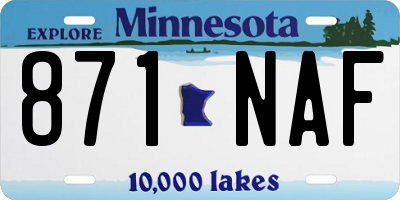 MN license plate 871NAF