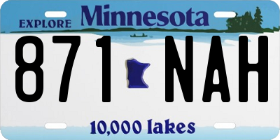 MN license plate 871NAH