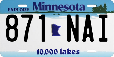 MN license plate 871NAI