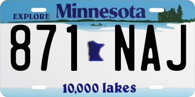 MN license plate 871NAJ