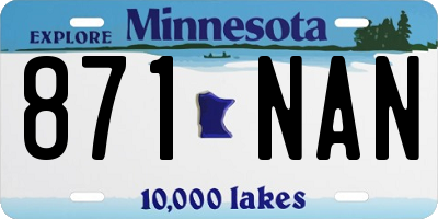MN license plate 871NAN