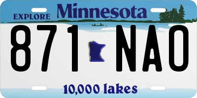 MN license plate 871NAO