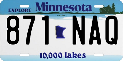 MN license plate 871NAQ