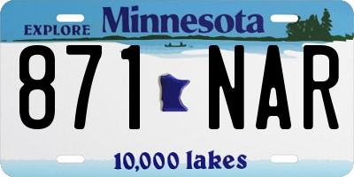 MN license plate 871NAR