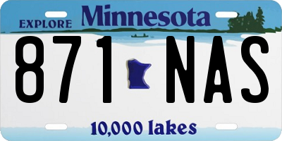 MN license plate 871NAS