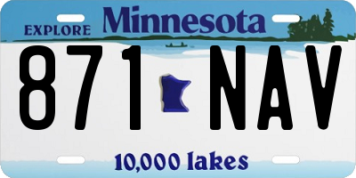 MN license plate 871NAV