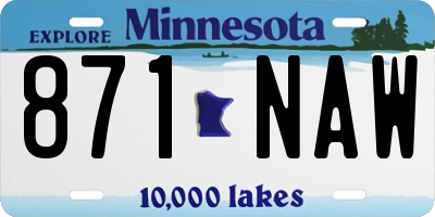 MN license plate 871NAW