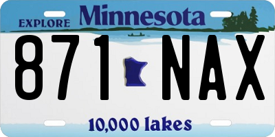 MN license plate 871NAX