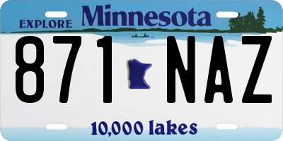MN license plate 871NAZ