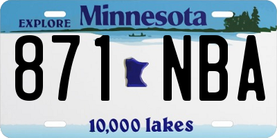 MN license plate 871NBA
