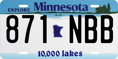 MN license plate 871NBB