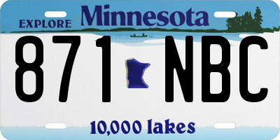 MN license plate 871NBC