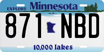 MN license plate 871NBD