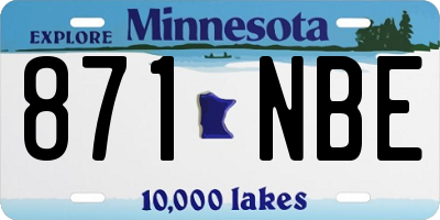 MN license plate 871NBE