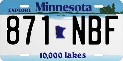 MN license plate 871NBF