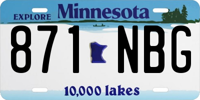 MN license plate 871NBG