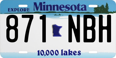 MN license plate 871NBH
