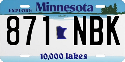 MN license plate 871NBK