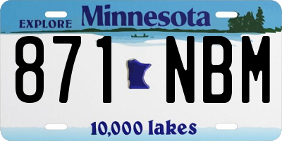MN license plate 871NBM