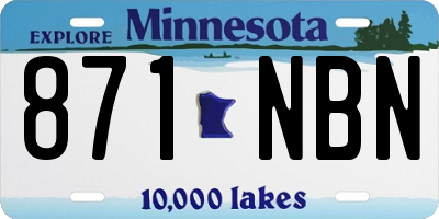 MN license plate 871NBN