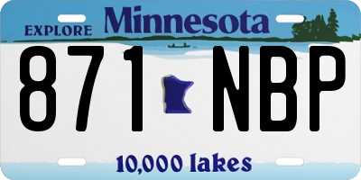 MN license plate 871NBP