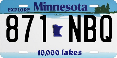 MN license plate 871NBQ