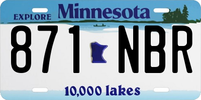 MN license plate 871NBR