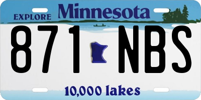 MN license plate 871NBS