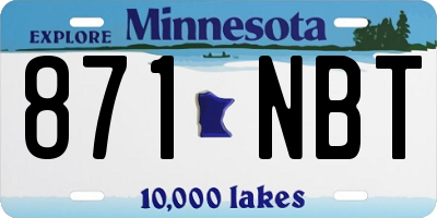 MN license plate 871NBT