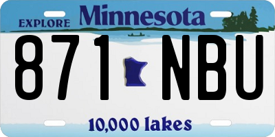MN license plate 871NBU