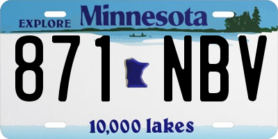 MN license plate 871NBV