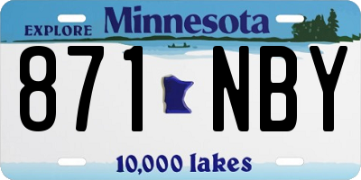 MN license plate 871NBY
