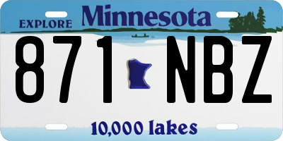 MN license plate 871NBZ