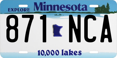 MN license plate 871NCA