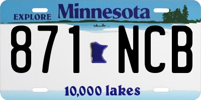 MN license plate 871NCB