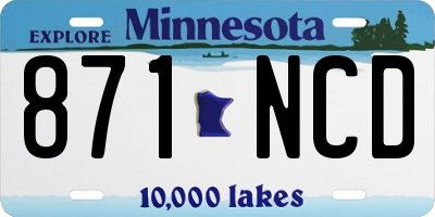 MN license plate 871NCD