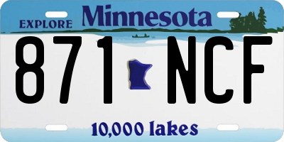 MN license plate 871NCF