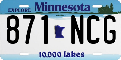 MN license plate 871NCG