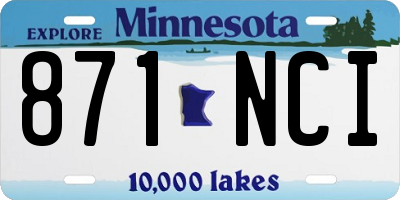 MN license plate 871NCI