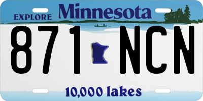 MN license plate 871NCN