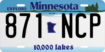 MN license plate 871NCP