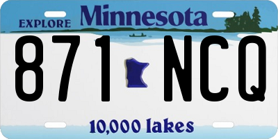 MN license plate 871NCQ