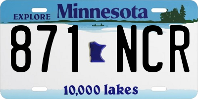 MN license plate 871NCR