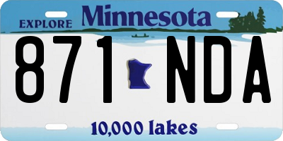 MN license plate 871NDA