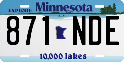 MN license plate 871NDE