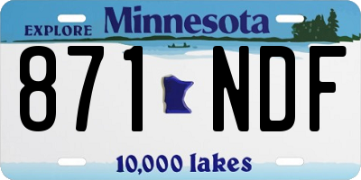 MN license plate 871NDF