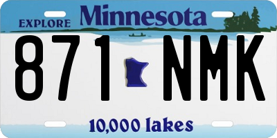 MN license plate 871NMK