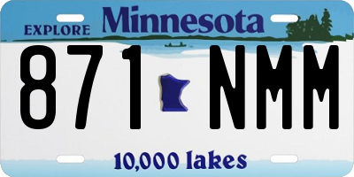 MN license plate 871NMM